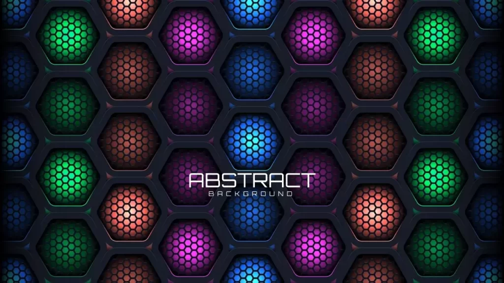 دانلود وکتور پس زمینه رنگارنگ شش ضلعی