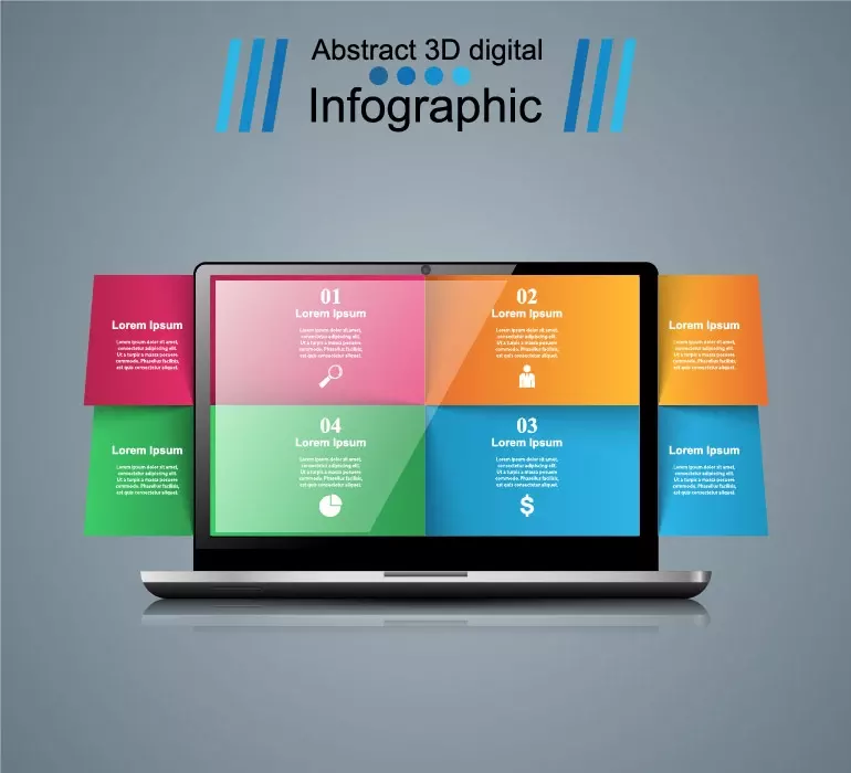 وکتور اینفوگرافیک لپ تاپ