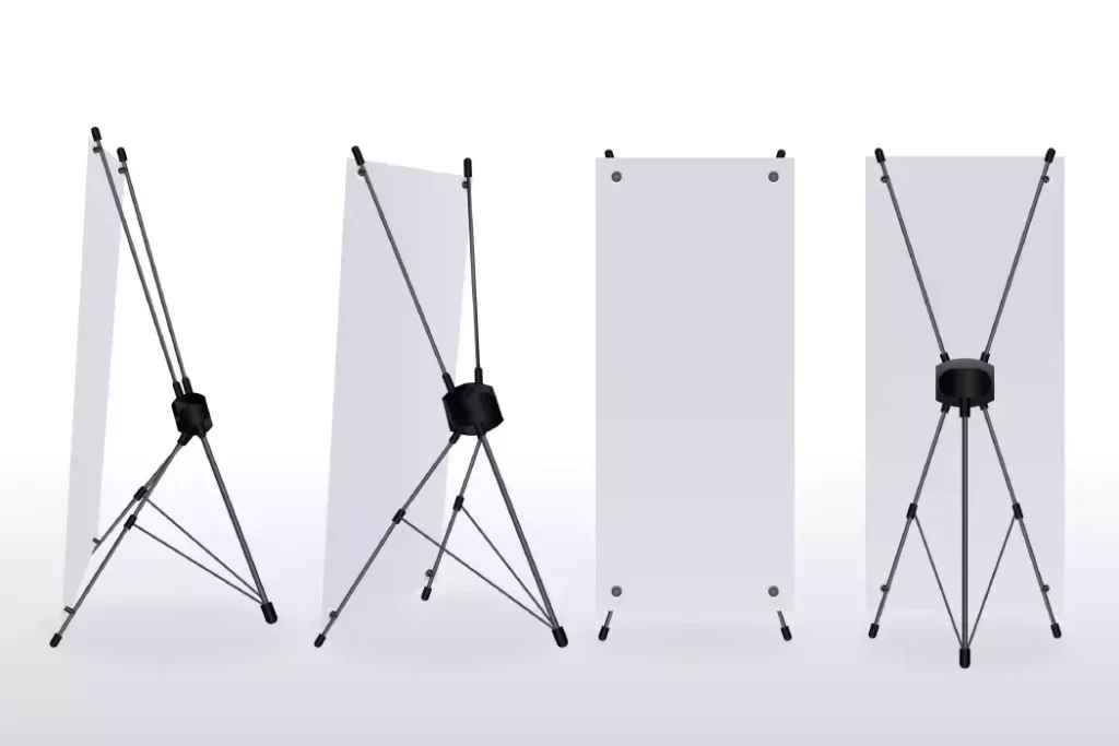 دانلود وکتور بنر سفید ایستاده تبلیغاتی