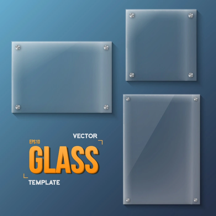 وکتور دانلود وکتور ست قاب و عناصر شیشه ای شفاف واقع بینانهست عناصر شیشه ای