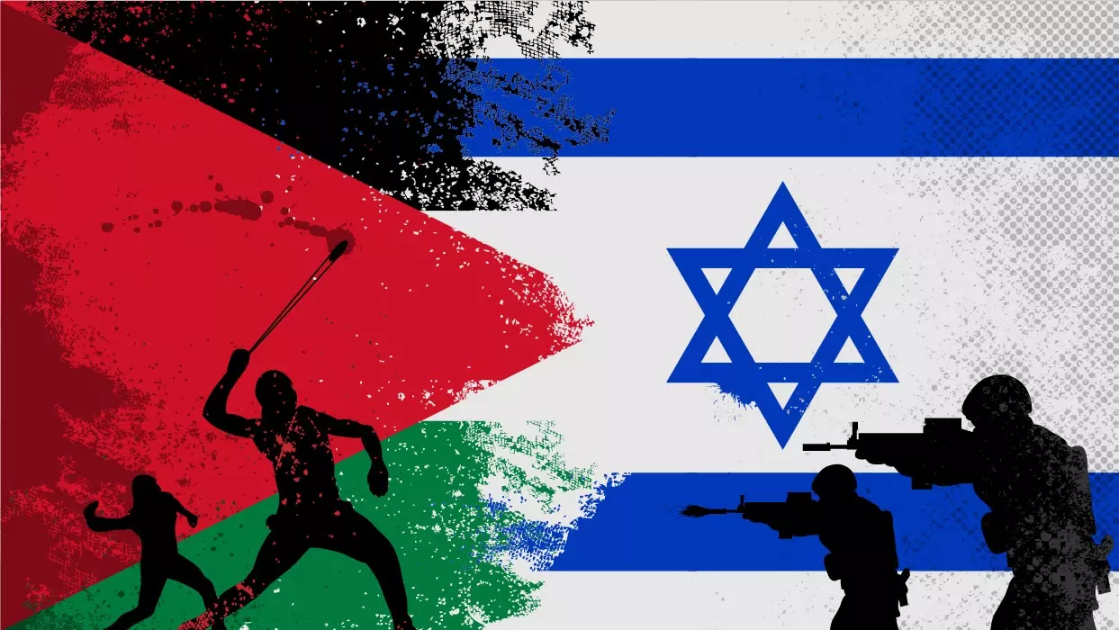 دانلود وکتور طراحی پرچم فلسطین و اسرائیل