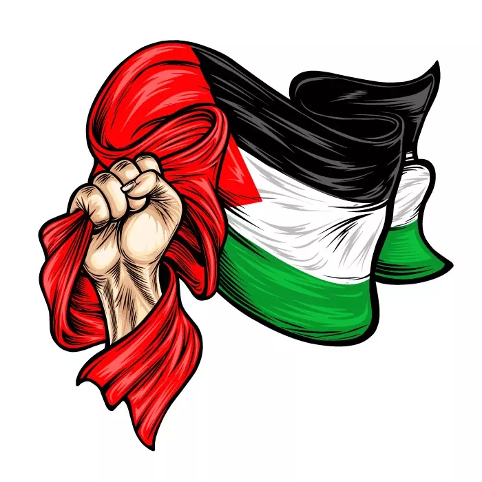 دانلود وکتور طراحی دست و پرچم فلسطین