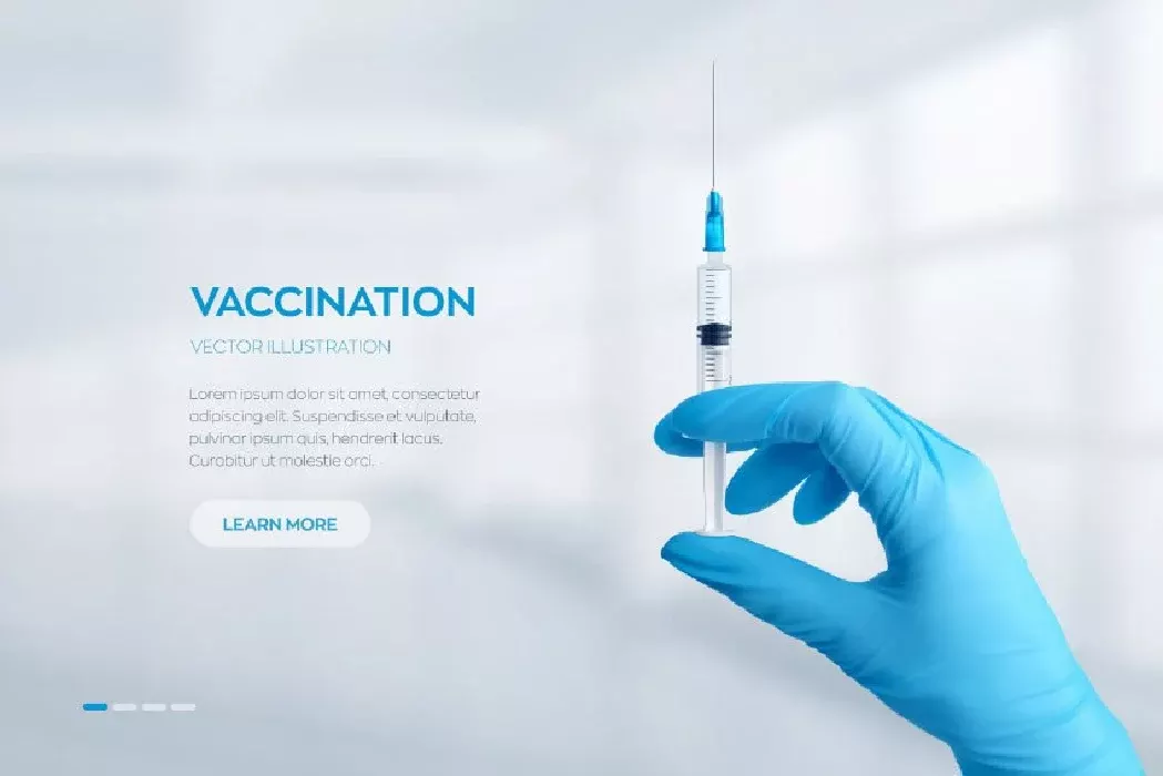 وکتور طراحی واقع بینانه پزشکی واکسن
