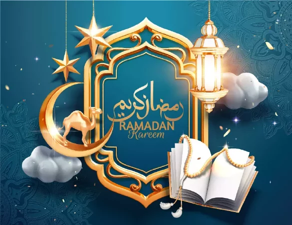 وکتور پس زمینه ماه رمضان