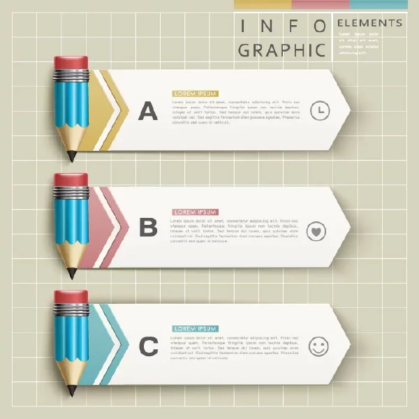 وکتور اینفوگرافیک با سه مرحله