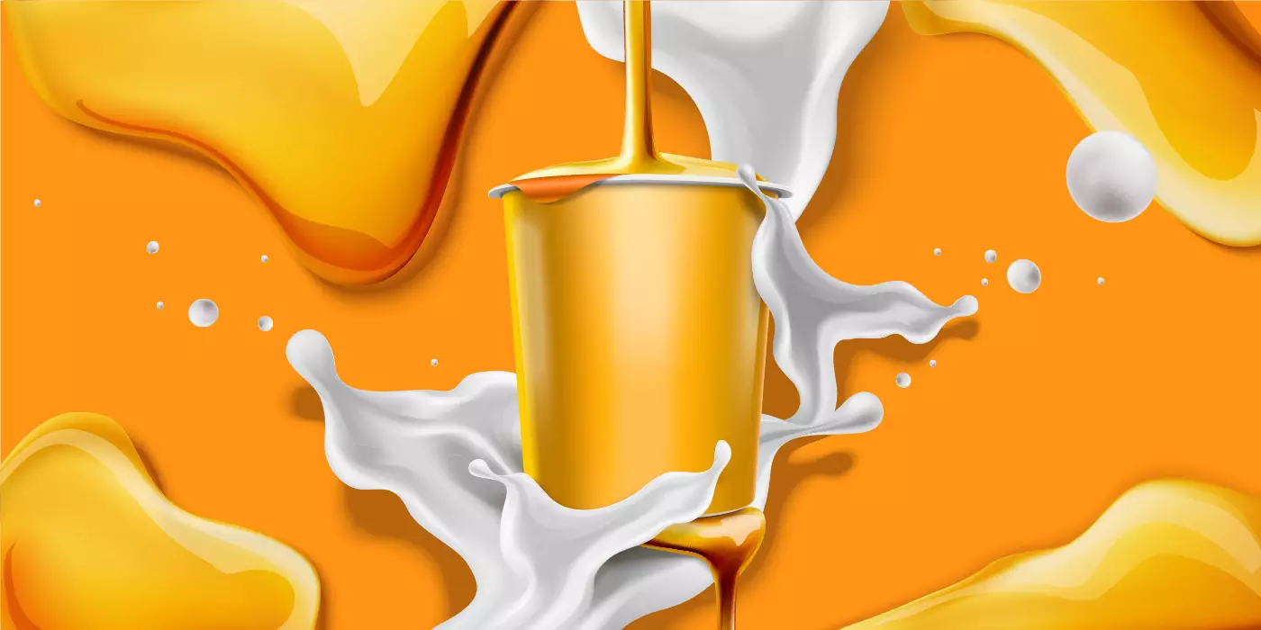 وکتور تبلیغاتی با مضمون شیر و عسل