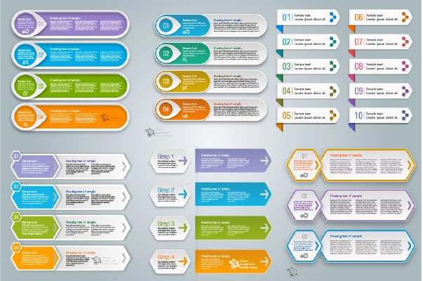 وکتور مجموعه قالب اینفوگرافیک