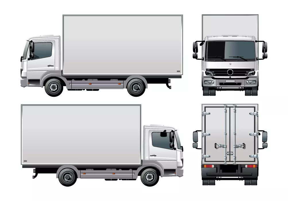 وکتور کامیونت حمل بار واقع بینانه