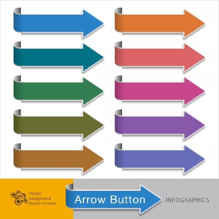 وکتور المان طراحی رنگارنگ طرح پیکان و فلش