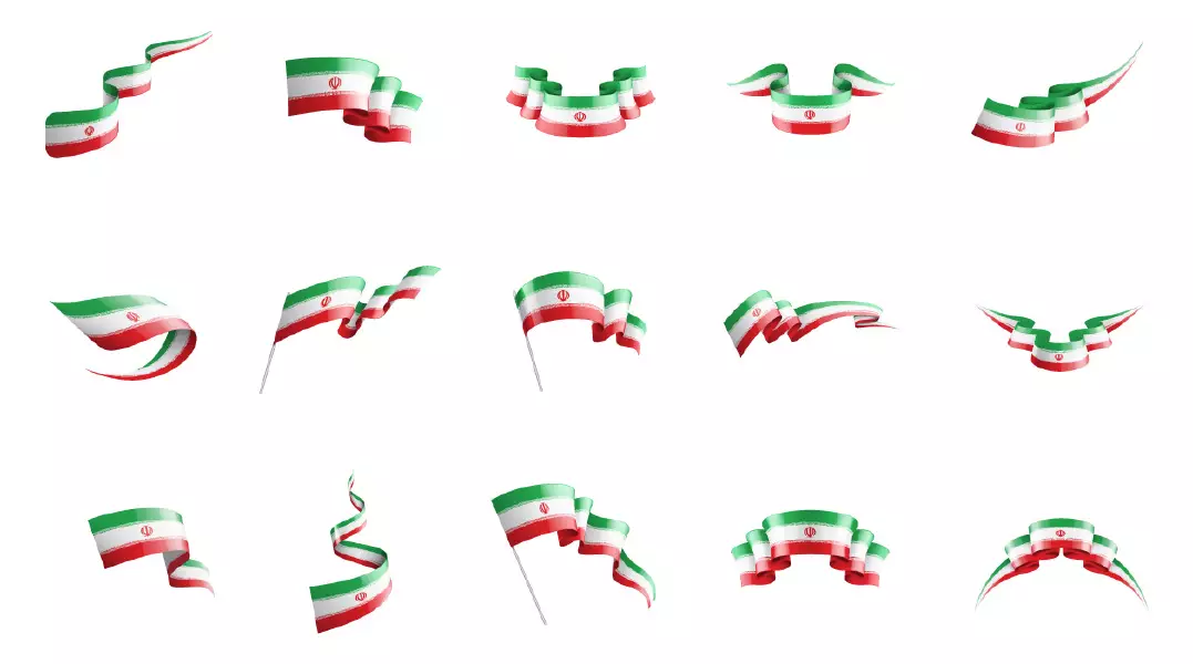 وکتور مجموعه پرچم های ایران, تزئینی