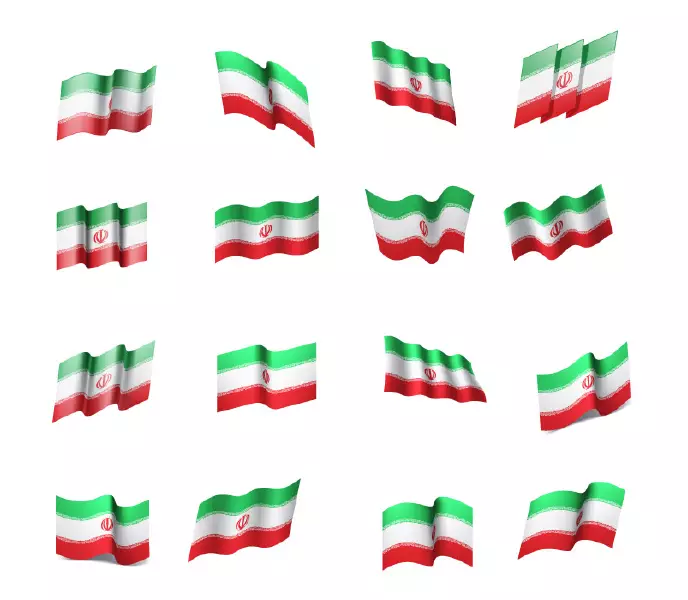 وکتور پرچم های جمهوری اسلامی ایران شماره دو