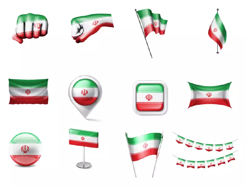 وکتور پرچم ایران در طرح های خلاقانه