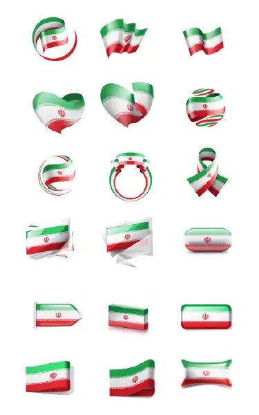 وکتور پرچم های جمهوری اسلامی ایران شماره چهار