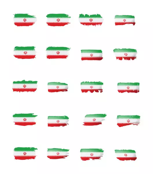 وکتور مجموعه پرچم های کشور ایران