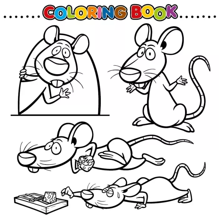 وکتور رنگ آمیزی موش مخصوص کودکان