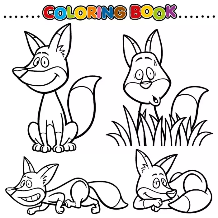 وکتور رنگ آمیزی روباه مخصوص کودکان