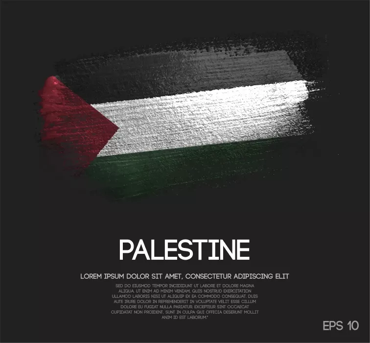 وکتور طراحی پرچم کشور فلسطین