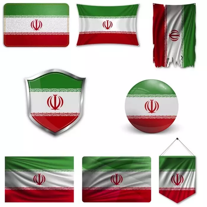 وکتور پرچم های کشور ایران شماره دو