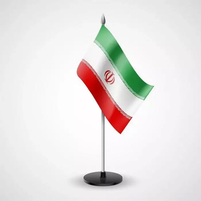وکتور پرچم ایران با پایه فلزی واقع بینانه