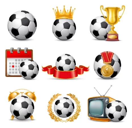 وکتور ورزشی توپ های فوتبال