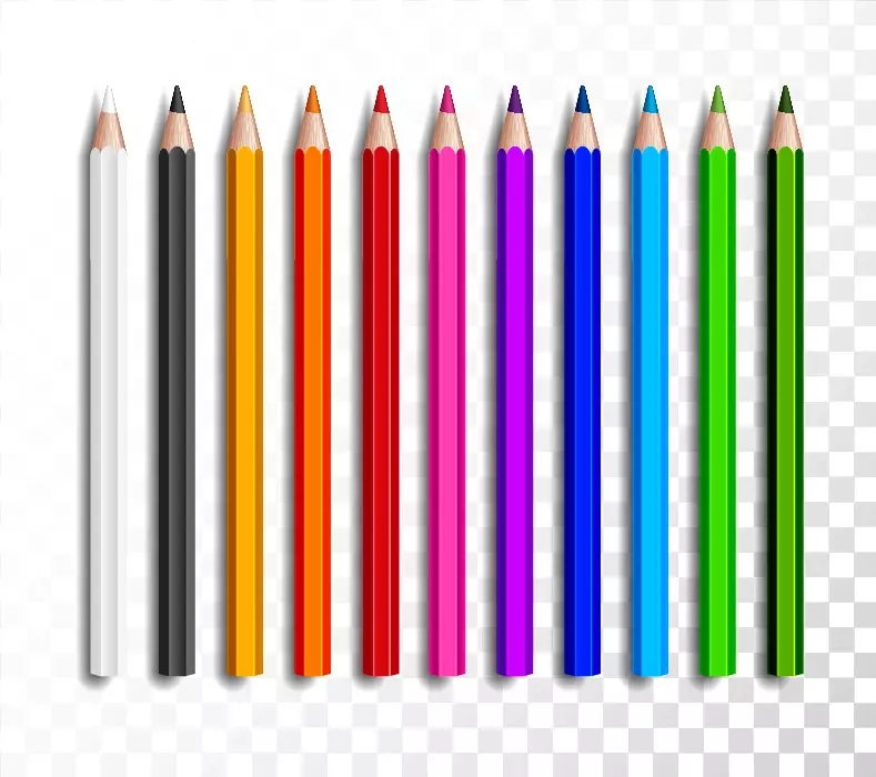 وکتور مداد رنگی واقع بینانه