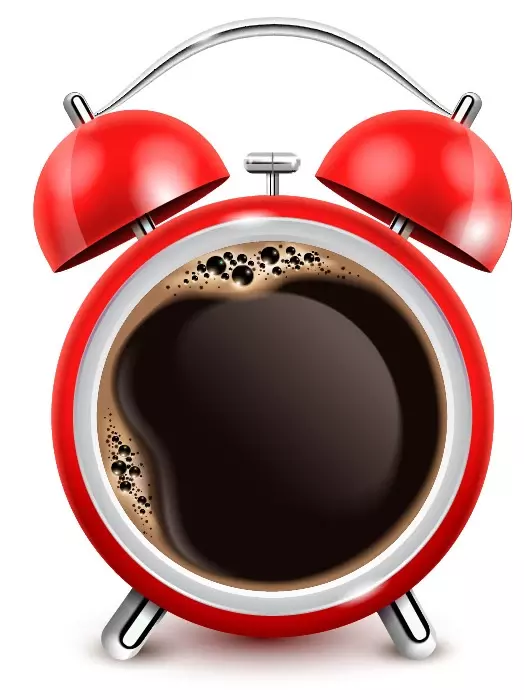 دانلود وکتور طراحی واقع بینانه ساعت طرح قهوه