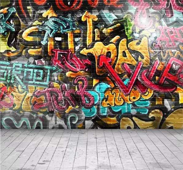 وکتور دکوراسیون و دیوار با طراحی گرافیتی