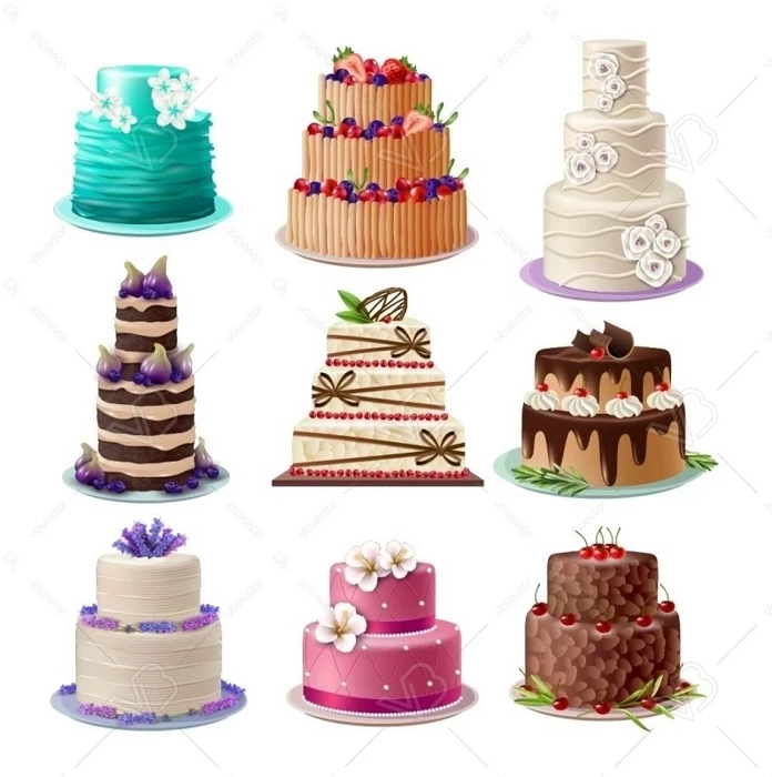 وکتور کیک های تولد و جشن