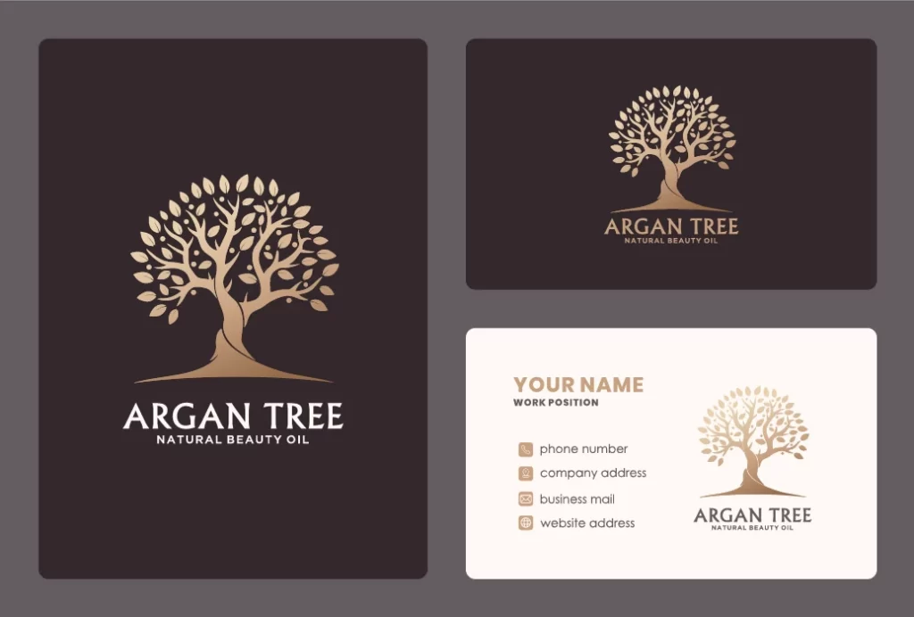 وکتور طراحی لوگو درخت طلایی