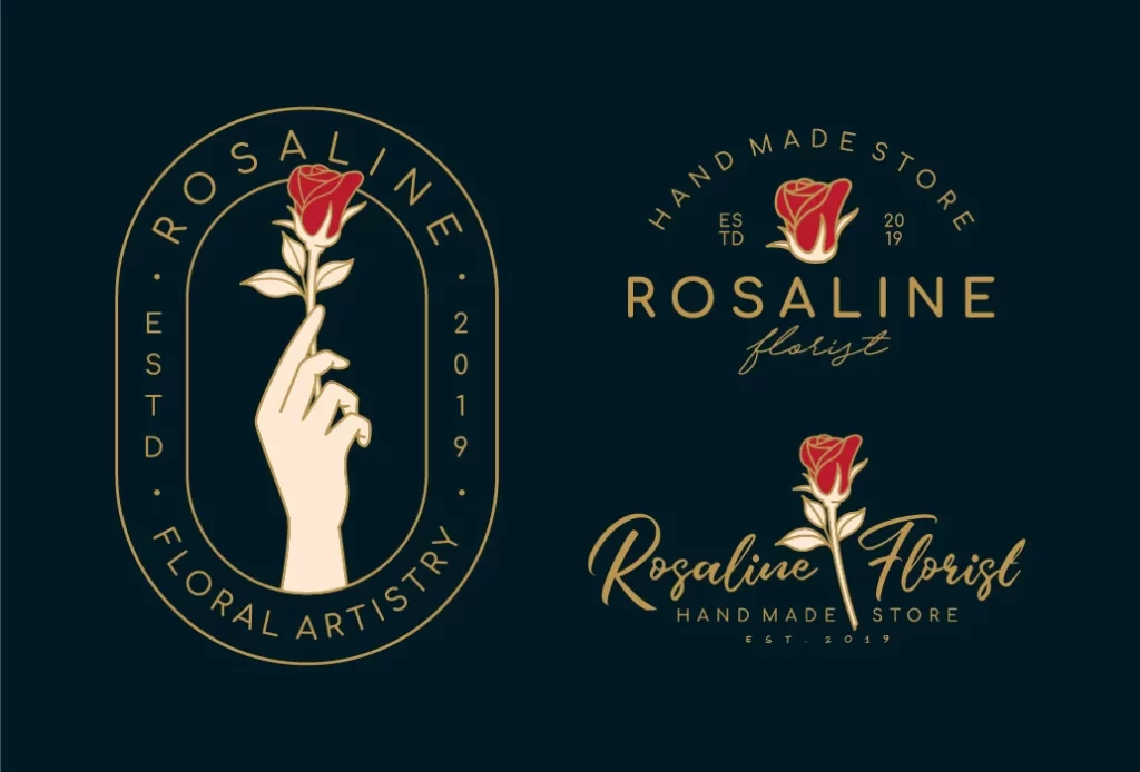 وکتور طراحی لوگو گل رز قرمز