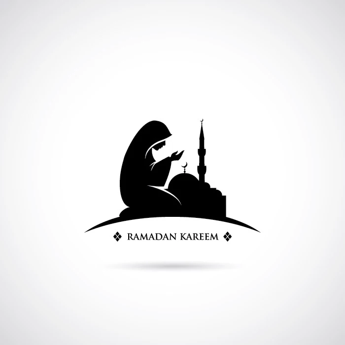 وکتور طراحی لوگو سیاه و سفید اسلامی