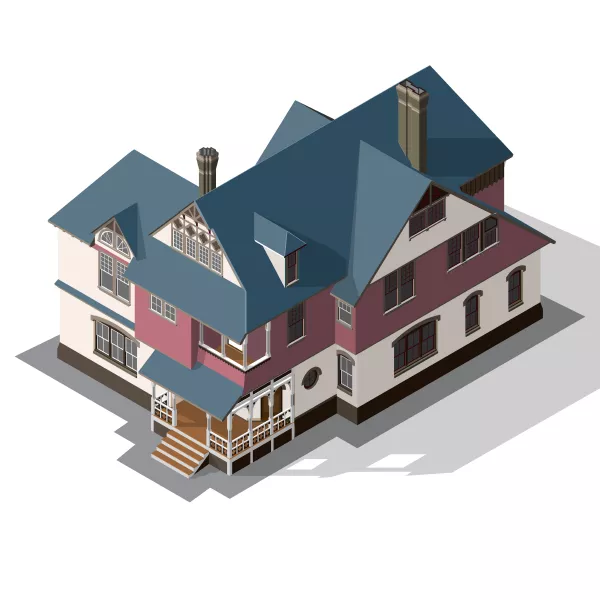 وکتور ساختمان خانه سه بعدی