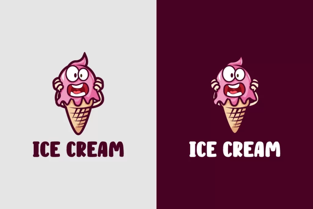 وکتور لوگو کارتونی بستنی قیفی