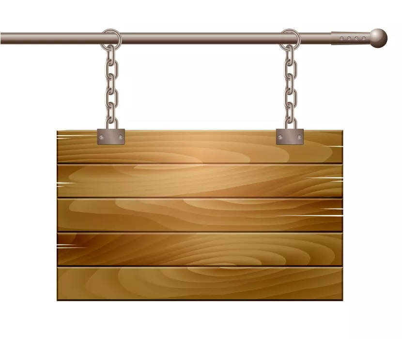 دانلود وکتور تابلو چوبی با زنجیر