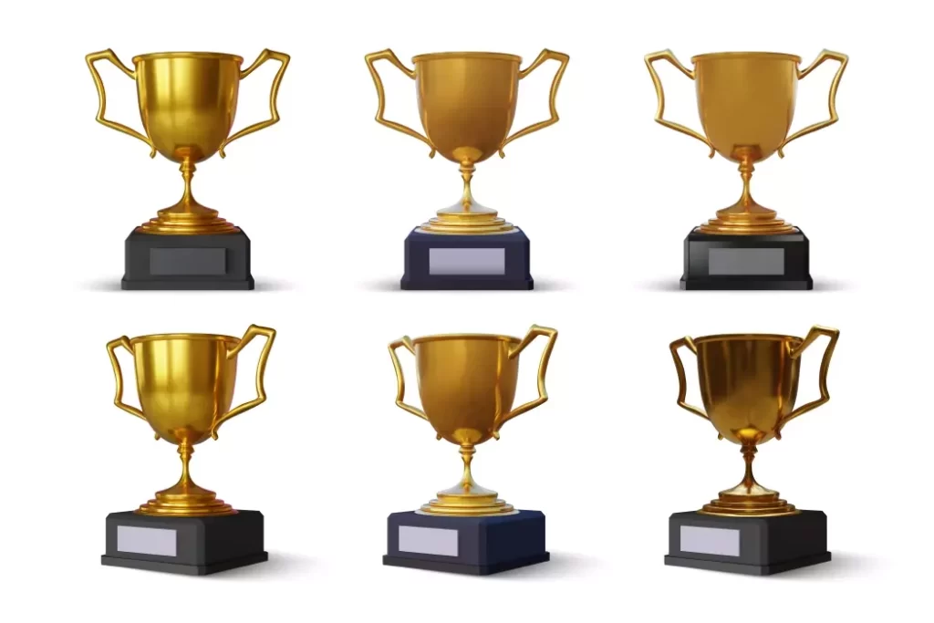 وکتور مجموعه جام های ورزشی طلا