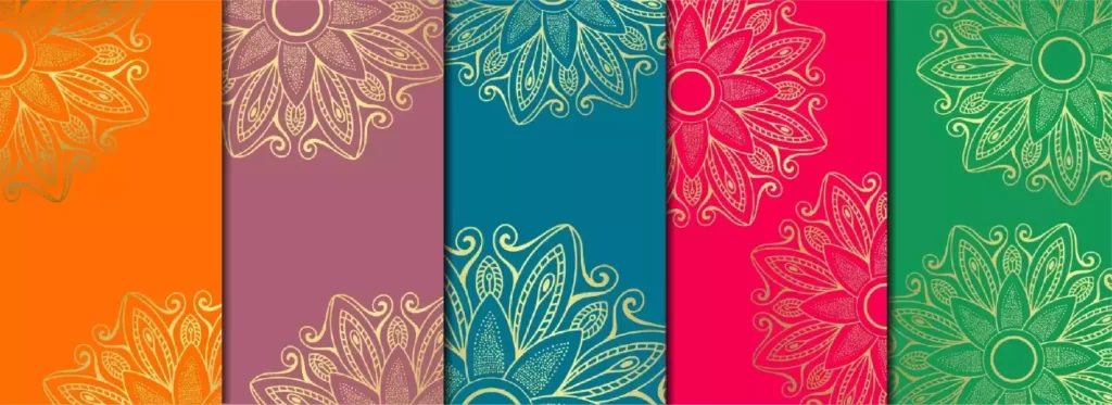 دانلود وکتور ست زمینه طرح ماندالا طلایی