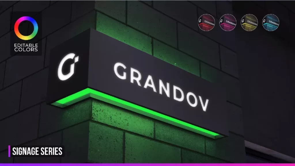 موکاپ تابلو و لامپ نئون