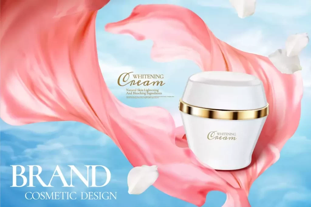 وکتور تبلیغ لوازم آرایش و کرم پوست