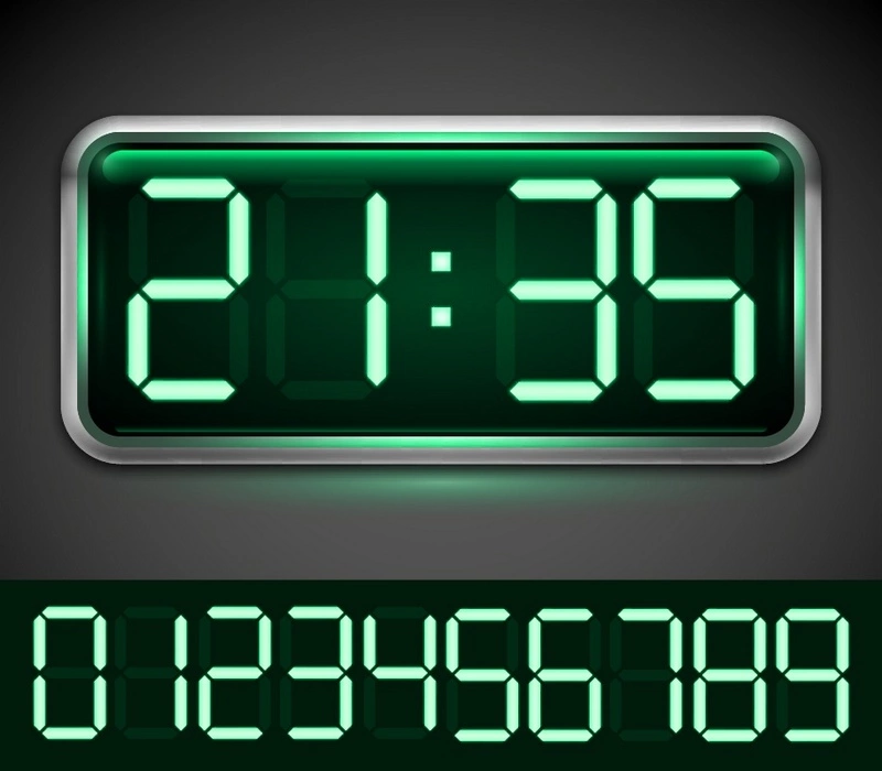 وکتور ساعت دیجیتال شماره یک