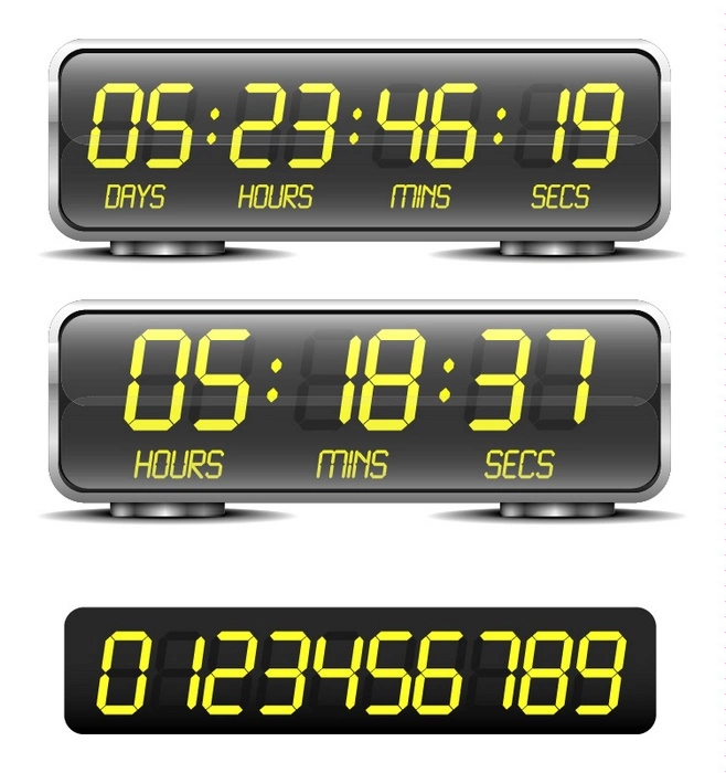 وکتور ساعت دیجیتال شماره چهار