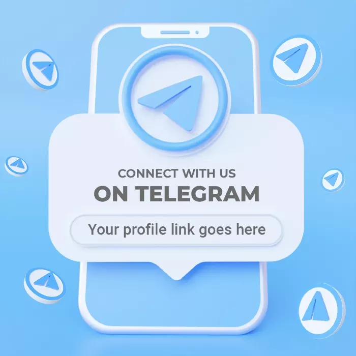 موکاپ سه بعدی شبکه اجتماعی تلگرام