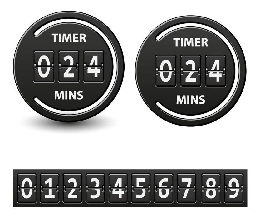 وکتور اعداد انگلیسی طرح مکانیکی شماره دو