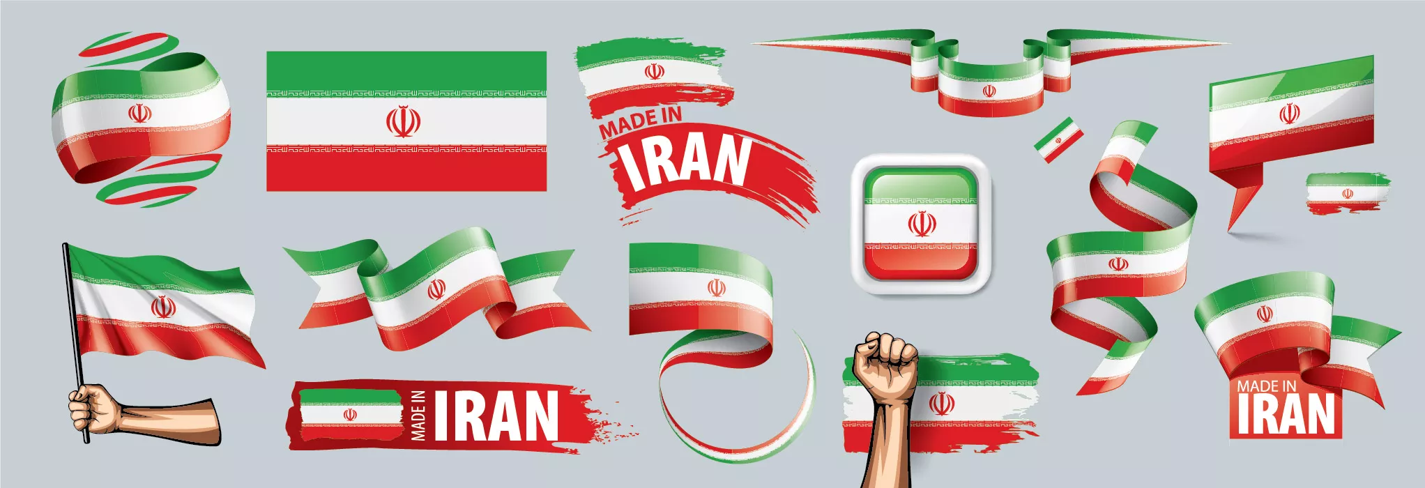 وکتور مجموعه نشان و پرچم جمهوری اسلامی ایران