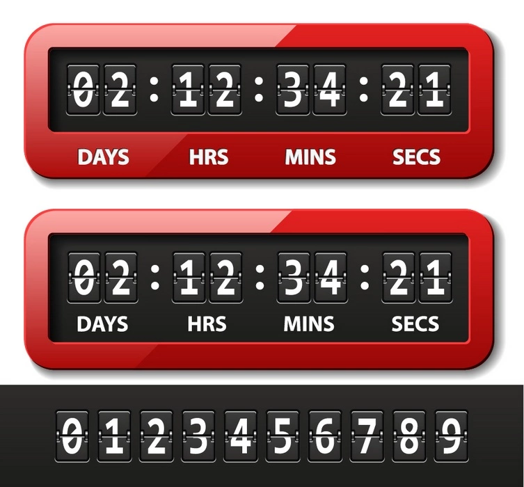 وکتور ساعت مکانیکی قرمز رنگ شماره سه