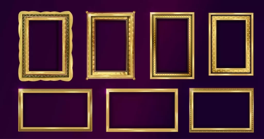 دانلود وکتور مجموعه قاب های طلایی لوکس