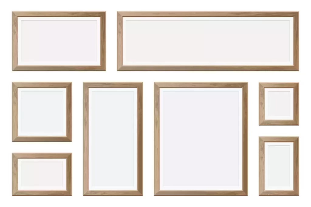 دانلود وکتور مجموعه قاب های چوبی ساده واقع بینانه