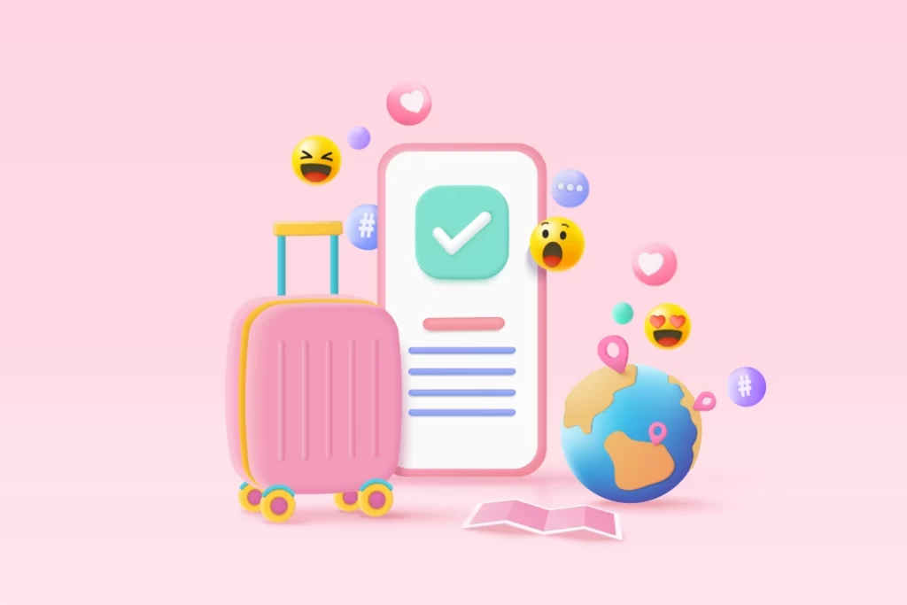 دانلود وکتور طراحی سه بعدی مسافرت و لوازم سفر