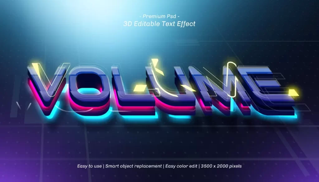 موکاپ فونت انگلیسی با پرتو نور آبی