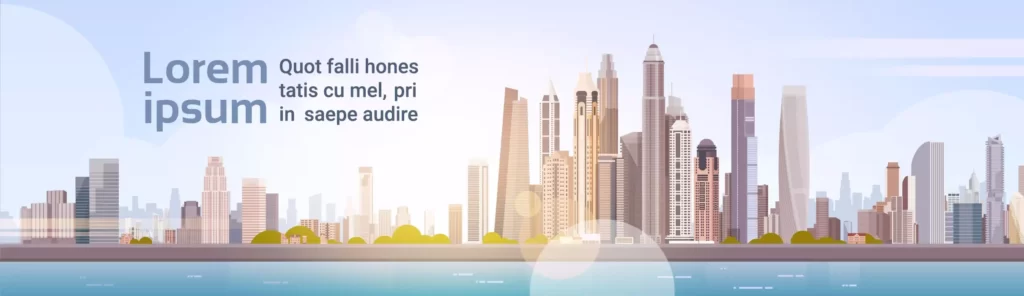 دانلود وکتور زمینه نمای شهر و ساختمان های کلان شهر