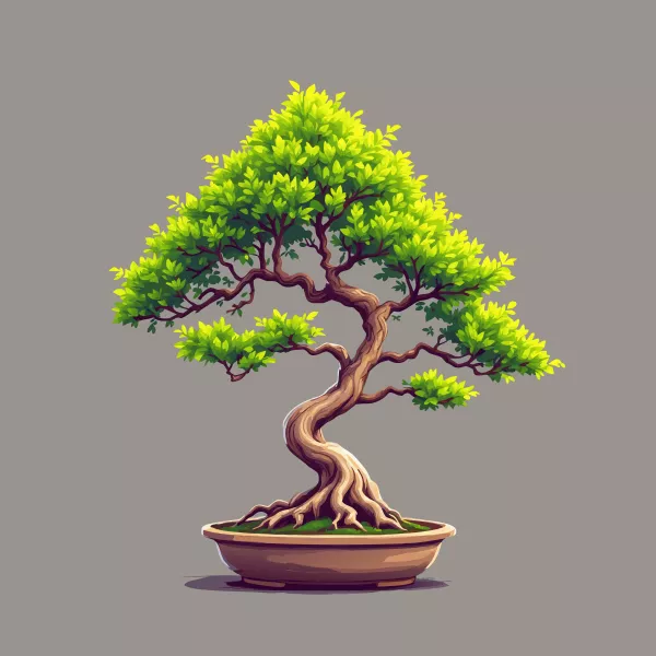 وکتور درختچه واقع بینانه بونسای